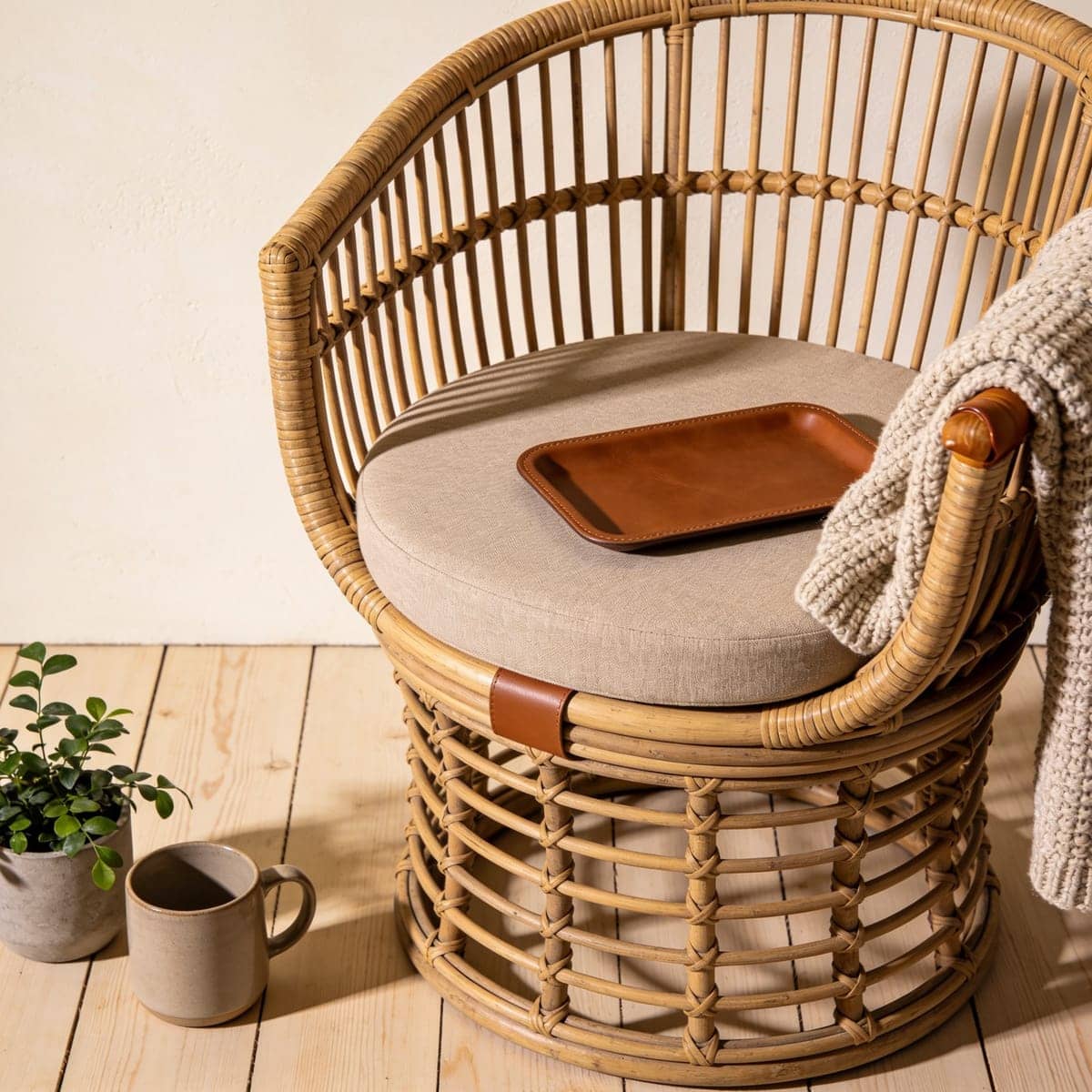 rattan barrel chair
