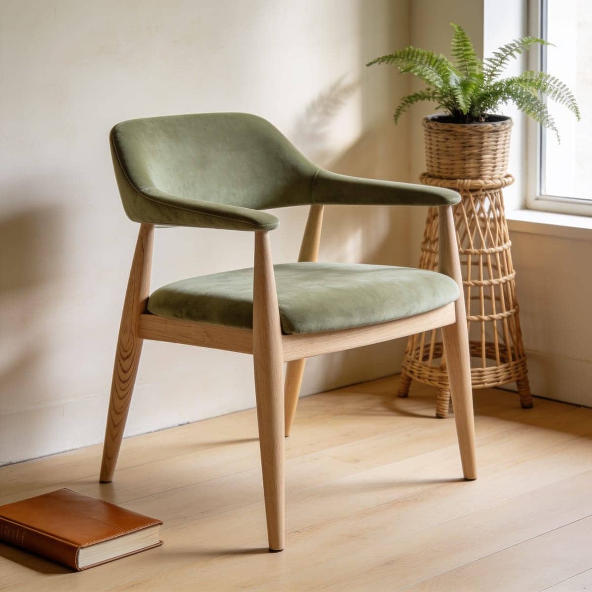 green velvet chair