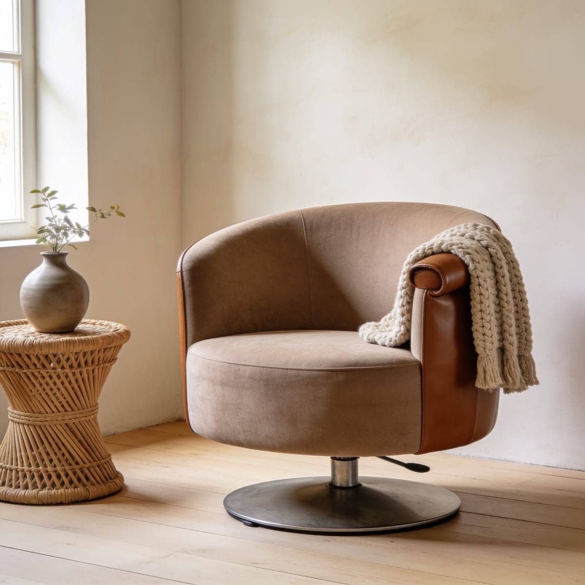 swivel barrel chair