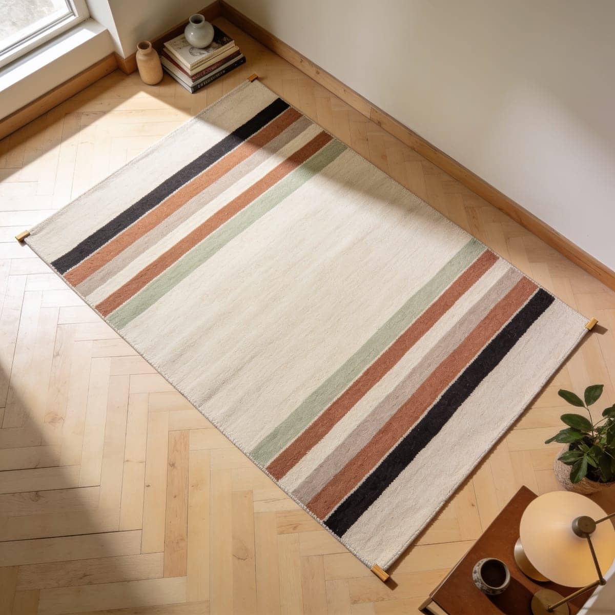 reversible cotton flatweave rug