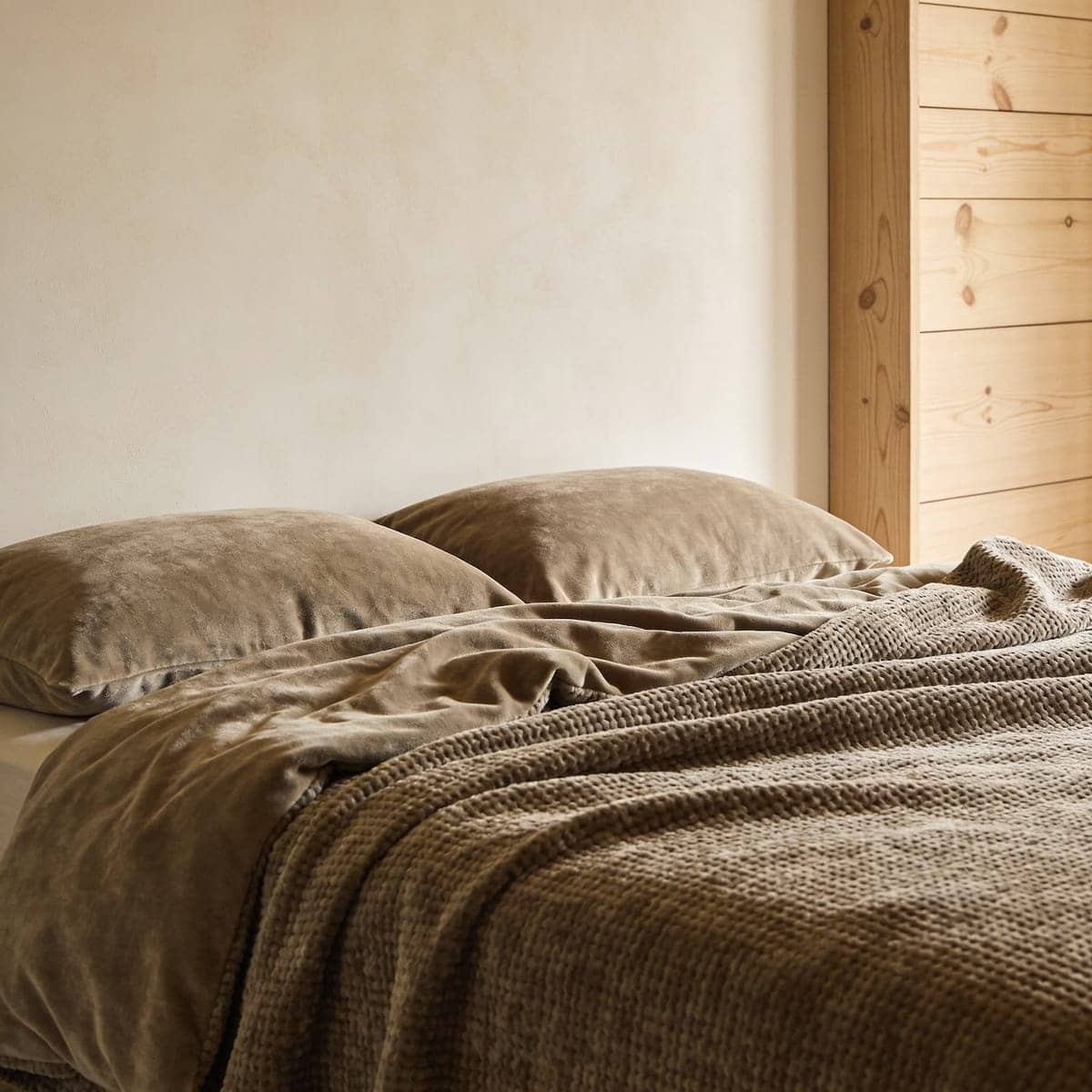 washed linen-look duvet cover set with a relaxed, rumpled finish