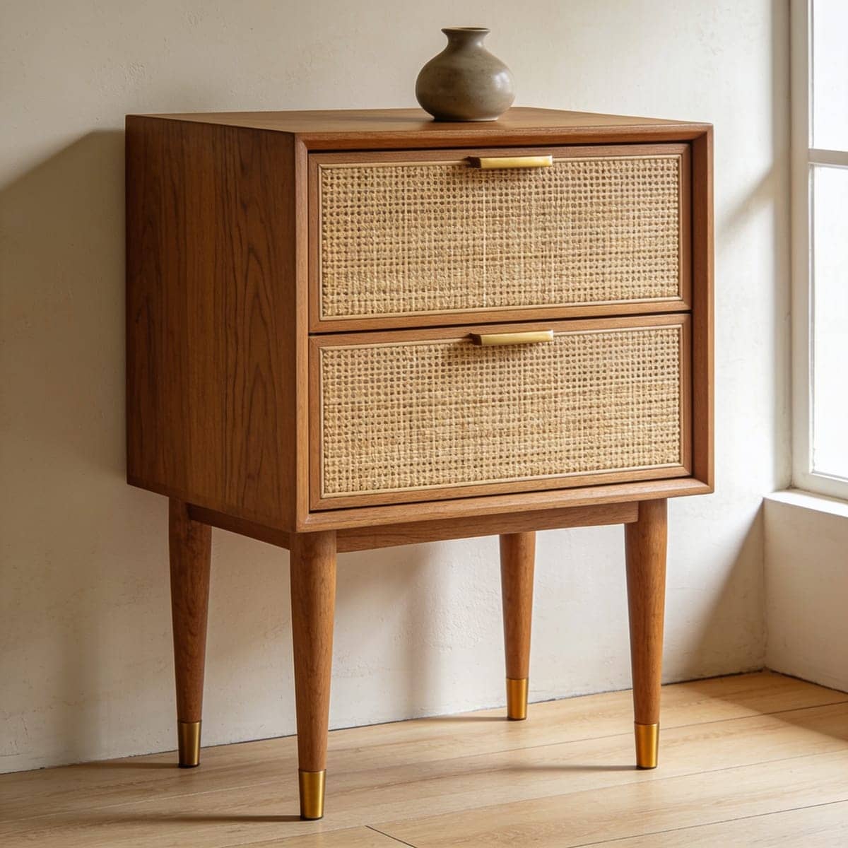 cane front nightstand