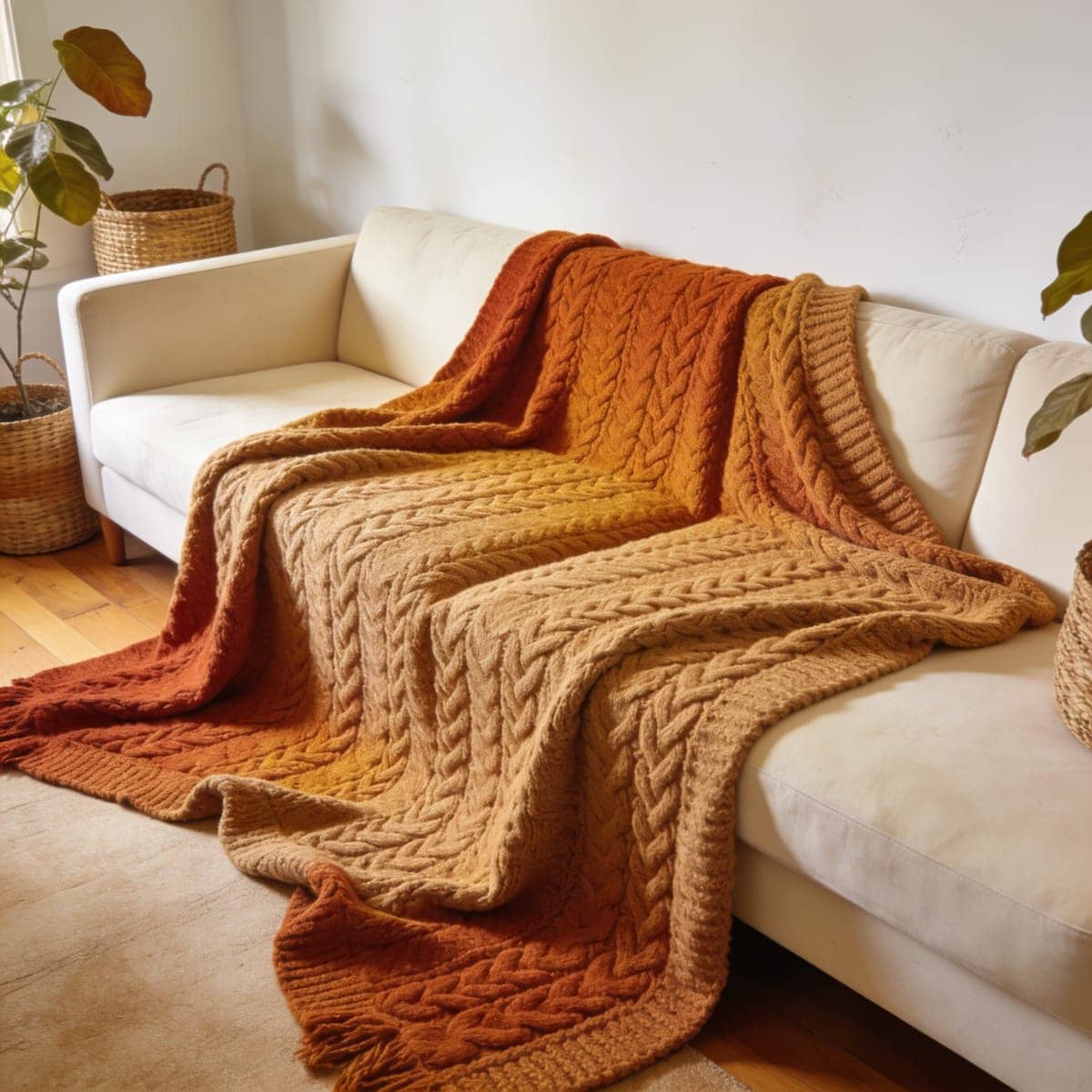 oversized knit throw big enough for two on a large sectional