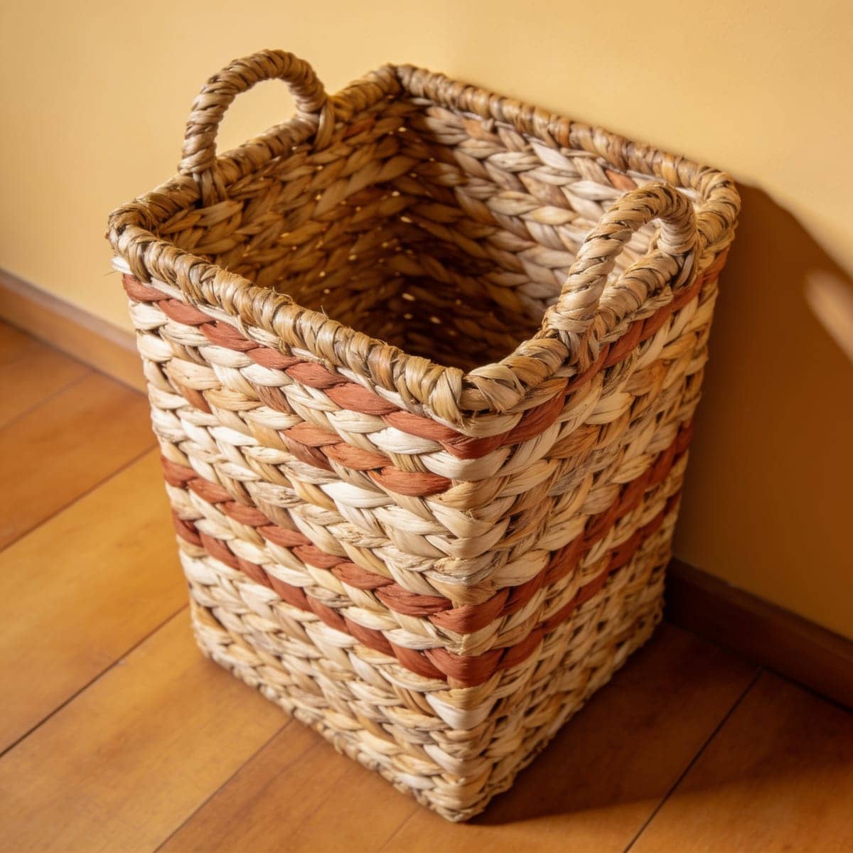 sturdy water hyacinth basket with handles