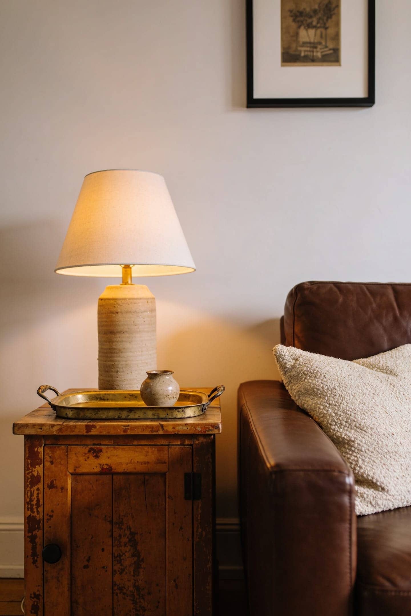 vintage wood side table