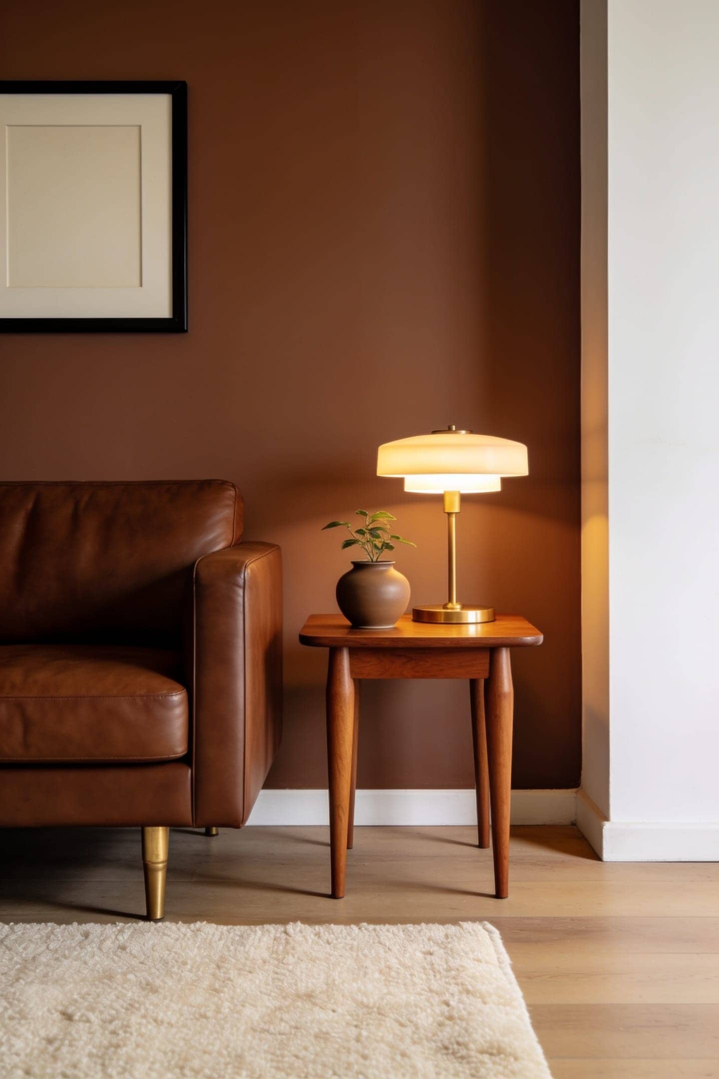 styled minimal brown room