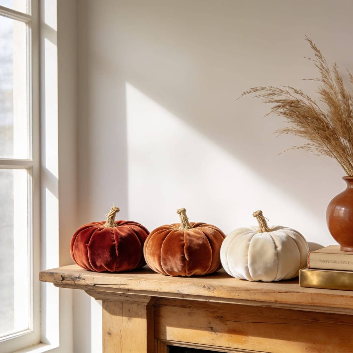 Faux Velvet Pumpkins