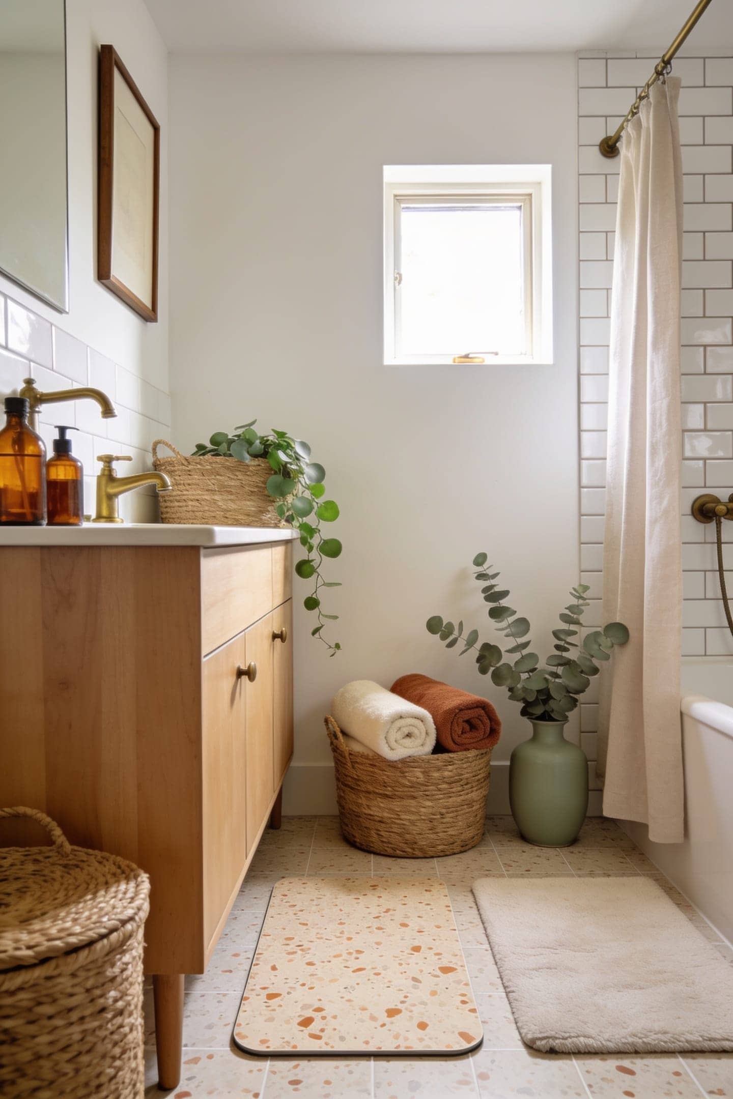 peel and stick vinyl tile over a dated small bathroom floor