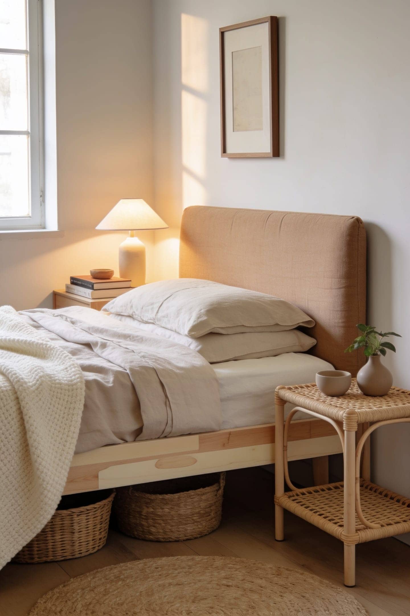 low upholstered headboard